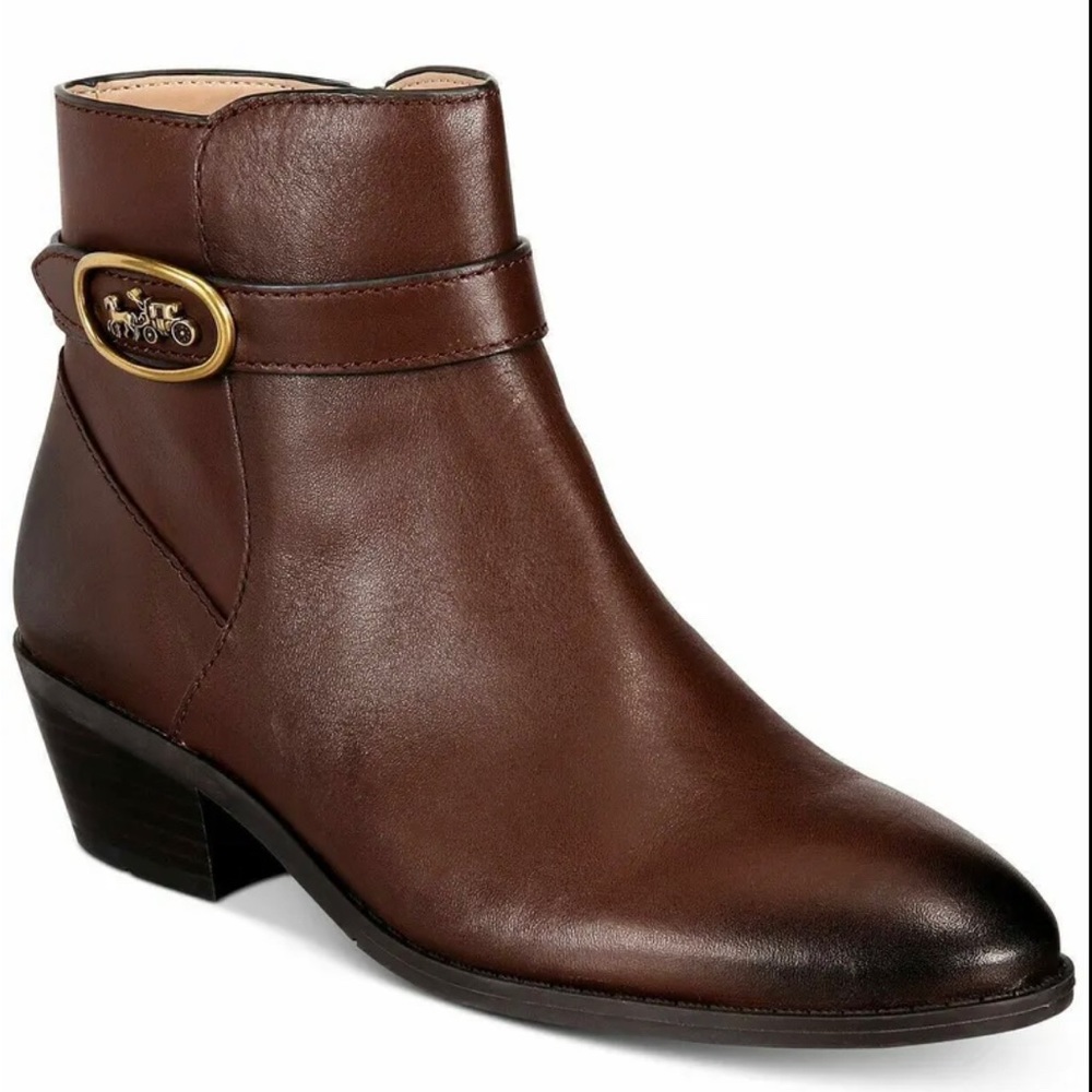 Coach Dylan Horse and Carriage Bootie Walnut 7.5